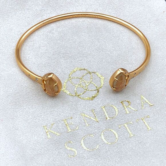 Kendra Scott Jewelry - Kendra Scott Bracelet LAURA Goldstone Endcaps CZ Inlay Rose Gold Plated Cuff